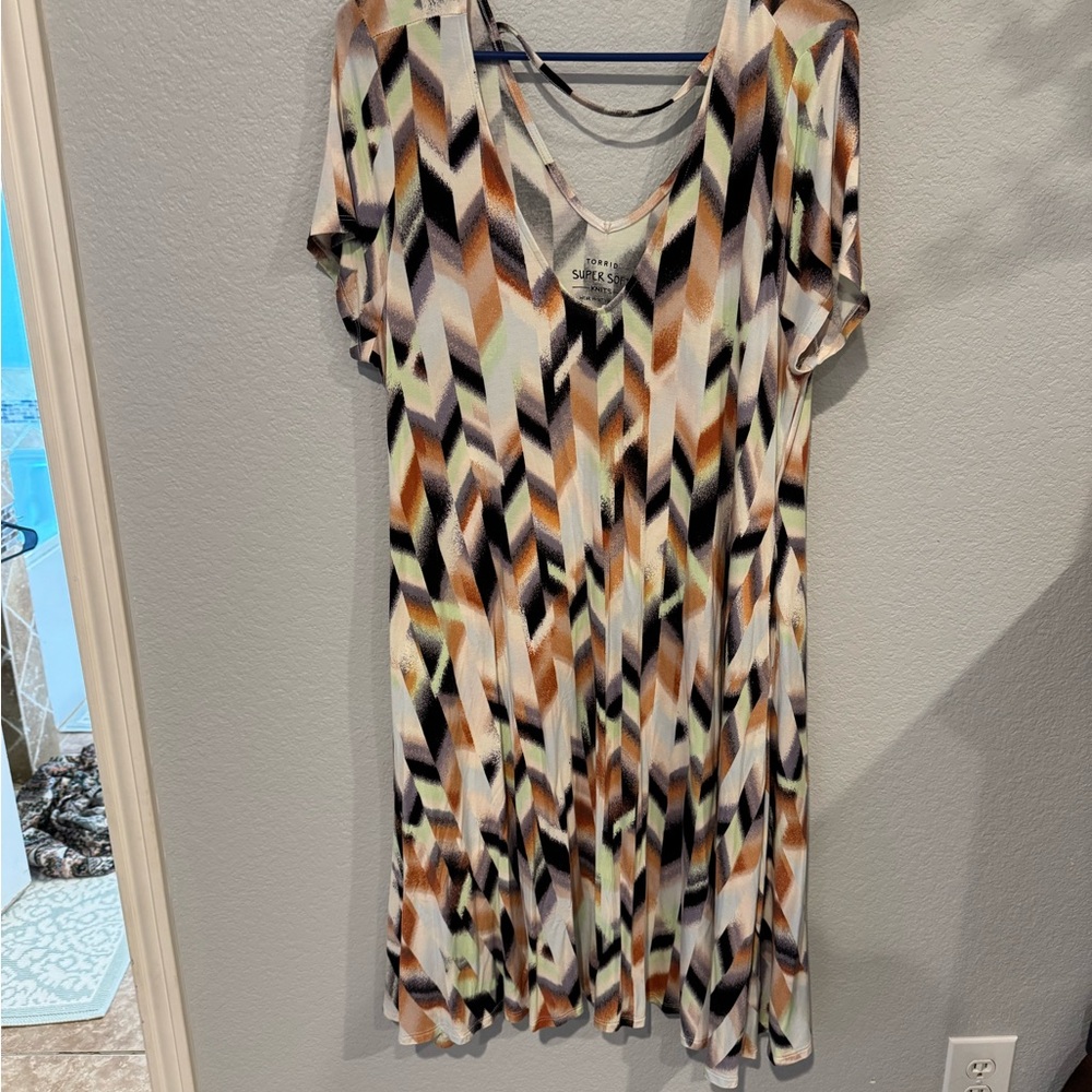 Torrid Multicolor Geometric Midi Dress